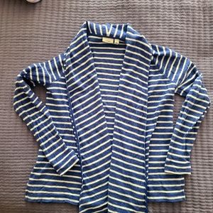 Shawl collar striped French Terry cardigan